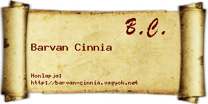 Barvan Cinnia névjegykártya
